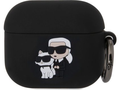 Karl Lagerfeld 3D Logo NFT Karl and Choupette Silikonové Pouzdro pro AirPods 3 Black