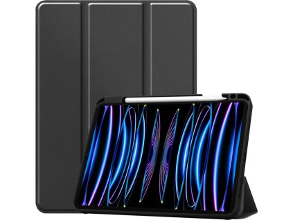 Solid Color Horizontal Deformation Flip Leather Case With Pen Slot TPU Case for iPad Pro 11 2022(4th)/Pro 11 2018(1st)/Pro 11 2020(2nd)/Pro 11 2021(3rd) Black