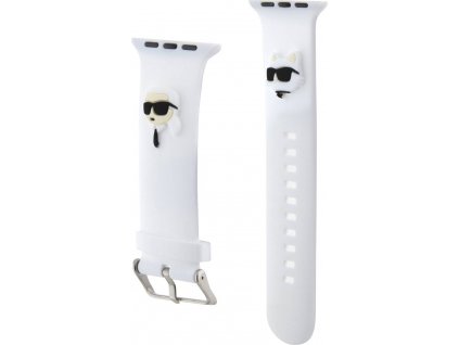 Karl Lagerfeld Karl and Choupette Head NFT Řemínek pro Apple Watch 42/44/45/49 White