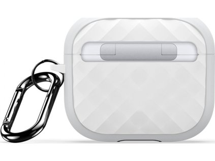 DUX DUCIS PECC Serie Rhombus pouzdro s háčkem pro AirPods 3 Stříbno-bílé