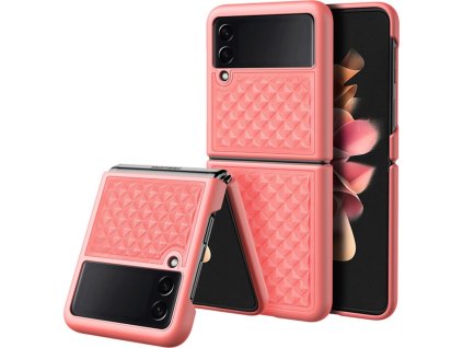 DUX DUCIS Venice kožené pouzdro pro Samsung Galaxy Z Flip3 5G Pink Red