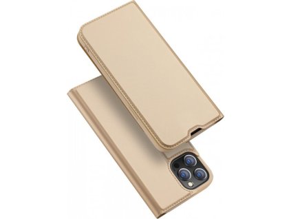 DUX DUCIS Skin Pro flipové kožené pouzdro pro iPhone 13 Zlatá