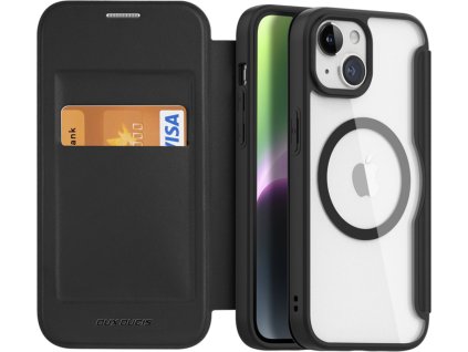 DUX DUCIS Skin X flipové kožené pouzdro pro iPhone 15 Pro Max Černý
