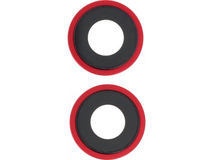 Čočka a rámeček zadní kamery pro iPhone 14 / 14 Plus HQ - Červená - 2ks v balení