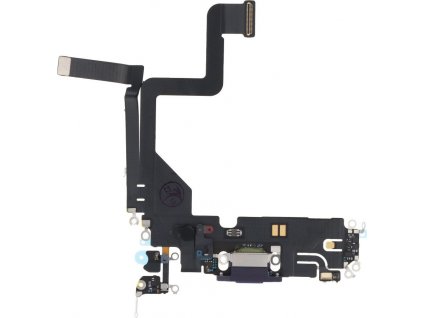 Nabíjecí konektor s flex kabelem pro iPhone 14 Pro fialová bez loga OEM