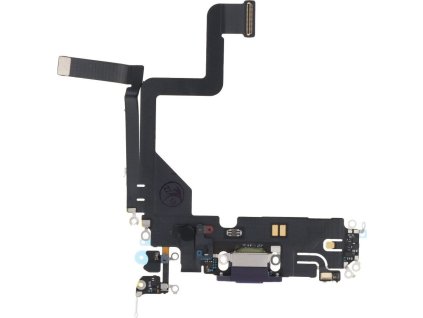 Nabíjecí port a flex kabel pro iPhone 14 Pro OEM - Fialový
