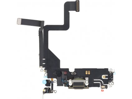 Nabíjecí konektor s flex kabelem pro iPhone 14 Pro zlatá bez loga HQ