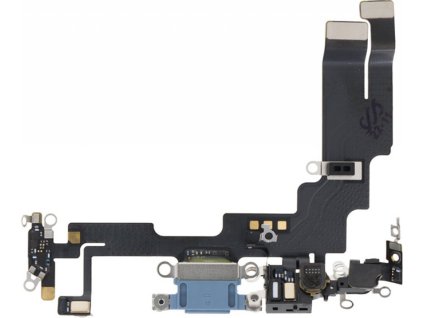 Nabíjecí port a flex kabel pro iPhone 14 Plus OEM - Modrý