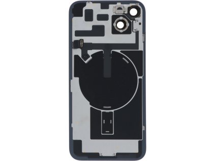 Kryt baterie + Sklíčko zadní kamery s rámem a držákem + Čip bezdrátového nabíjení + Magnet + Baterka pro iPhone 14 Plus fialová OEM