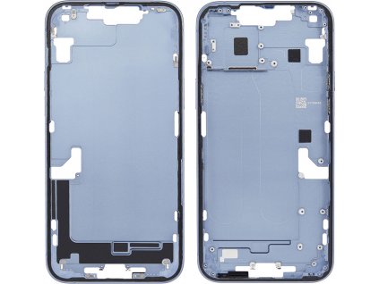 Středový rám s postranními tlačítky + SIM slot pro iPhone 14 Plus modrá OEM