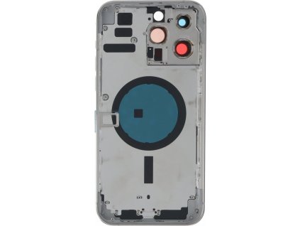Středový rám + Kryt baterie + Čočka zadní kamery s rámem + Postranní tlačítka + SIM slot s magnetem + Protiprachová mřížka na reproduktor + Protiprachová mřížka mikrofonu + Nástroj pro vyjmutí SIM pro iPhone 14 Pro Max HQ - Stříbrný