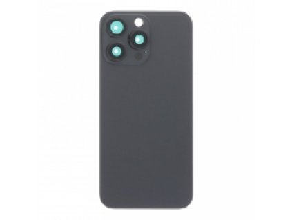 Kryt baterie + Čočka zadní kamery s rámečkem + Magnetický kroužek pro iPhone 15 Pro Max HQ - Černá Titanová