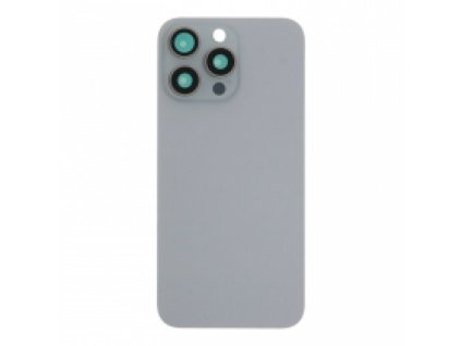 Kryt baterie + Čočka zadní kamery s rámečkem + Magnetický kroužek pro iPhone 15 Pro Max HQ - Bílá Titanová
