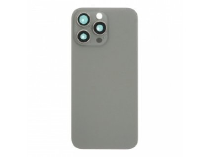 Kryt baterie + Čočka zadní kamery s rámečkem + Magnetický kroužek pro iPhone 15 Pro Max HQ - Přírodní Titanová