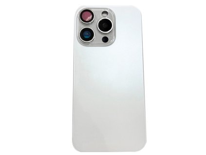 Kryt baterie + Čočka zadní kamery s rámečkem + Magnetický kroužek + Čip bezdrátového nabíjení + Svítilna pro iPhone 15 Pro OEM - Bílá TItanová