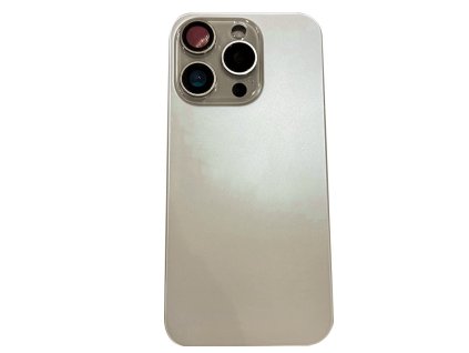 Kryt baterie + Čočka zadní kamery s rámečkem + Magnetický kroužek + Čip bezdrátového nabíjení + Svítilna pro iPhone 15 Pro OEM - Přirodní Titanová