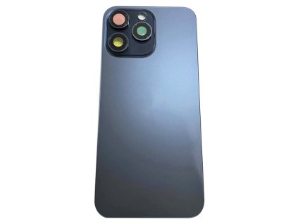 Kryt baterie + Čočka zadní kamery s rámečkem + Magnetický kroužek + Čip bezdrátového nabíjení + Svítilna pro iPhone 15 Pro OEM - Modrá Titanová