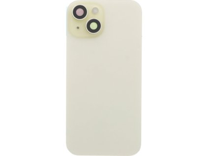 Kryt baterie + Čočka zadní kamery s rámečkem + Magnetický kroužek pro iPhone 15 Plus OEM - Žlutý