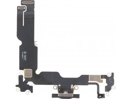 Nabíjecí konektor + Flex kabel pro iPhone 15 Plus černá OEM