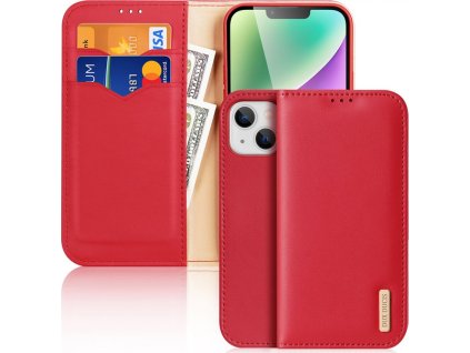 DUX DUCIS Hivo Series Magnetic Horizontal Flip Leather TPU + PU Case for iPhone 13/14 Red