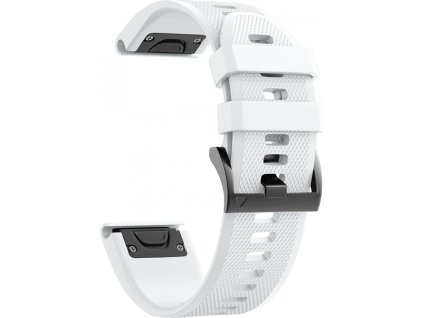 PrimeGuard 22 mm Silikonový Řemínek s Diamantovým Vzorem pro Garmin Fenix 5 - Bílý