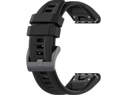 PrimeGuard 22mm Silikonový Pásek pro Garmin Fenix 7/Forerunner 945 - Černý