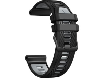 PrimeGuard 22mm pásek s Tkaným Vzorem pro Garmin Forerunner 965 - Černý+Šedý