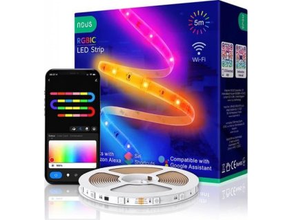 Smart LED pásek 12V 40LED/m IP44 18W RGB NOUS F4 5m WiFi Tuya