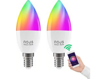 Smart LED žárovka E14 4,5W RGB NOUS P4/2pack WiFi Tuya sada 2ks