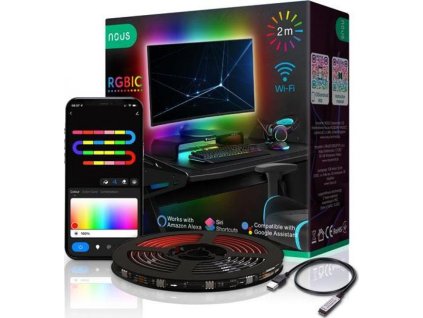 Smart LED pásek 5V 20LED/m IP44 5W RGB NOUS F9 2m WiFi Tuya
