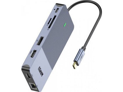QGeeM D6906P 11v1 USB-C rozšiřující hub s podporou 4K@60Hz a DisplayLink