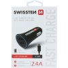 Swissten cl adaptér 2,4a power 2x usb + kabel micro usb