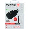 Swissten síťový adaptér smart ic 2x usb 2,1a power + datový kabel usb / micro usb 1,2 m černý