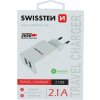 Swissten síťový adaptér smart ic 2x usb 2,1a power bílý
