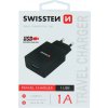 Swissten síťový adaptér smart ic 1x usb 1a power černý