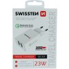 Swissten síťový adaptér 2x usb qc 3.0 + usb, 23w bílý