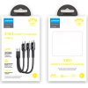 JOYROOM S-01530G9 0.15M 3.5A USB to Lightning+Type-C+Micro Charging Cable Black CE/ROHS Certified