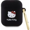 Hello Kitty Liquid Silicone 3D Kitty Head Logo Pouzdro pro AirPods 1/2 Black