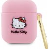 Hello Kitty Liquid Silicone 3D Kitty Head Logo Pouzdro pro AirPods 1/2 Pink