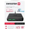 Swissten mini desktop adaptér gan 2x usb-c + 2xusb 65w power delivery černý