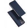 DUX DUCIS Skin Pro flipové kožené pouzdro pro iPhone 15 Modrá