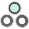 Čočka zadní kamery s rámečkem pro iPhone 15 Pro Max HQ - Bílá Titanová - 3ks v sadě