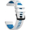 PrimeGuard 22mm Silikonový Pásek s Tkaným Vzorem pro Garmin Forerunner 965 - Bílý+Modrý