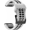 PrimeGuard 22mm Rychloupínací Silikonový Pásek pro Garmin Fenix 7/7 Pro/Forerunner 945 - Bílý+Černý