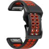 PrimeGuard 22mm Rychloupínací Silikonový Pásek pro Garmin Fenix 7/7 Pro/Forerunner 945 - Černý+Červený