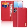 DUX DUCIS Hivo flipové kožené pouzdro pro iPhone 16 Red