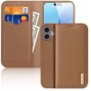 DUX DUCIS Hivo flipové kožené pouzdro pro iPhone 16 Brown