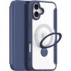 DUX DUCIS Skin X Pro flipové kožené pouzdro s Ring Stand pro iPhone 16 Blue
