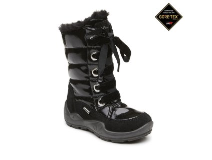 Dívčí vysoké zimní boty na zip a ozdobné šněrování - GoreTex 2388100