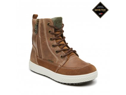 Chlapecké kožené  boty s kožíškem na zip a tkaničky - Gore-Tex 2392022